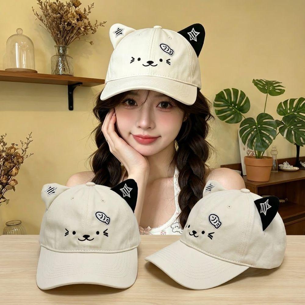 UV Protection Baseball Cap Cat Ears Duckbill Cap Fashion Sun Hat Women Spring Summer