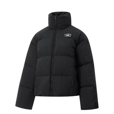 Пуховик Li Ning Hot Pot, водонепроницаемый, с воротником-стойкой и буквенным принтом, теплый, повседневный, универсальный, на молнии, короткий, зимний, AYMU478-5