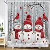 3d Shower Curtain Merry Christmas Printed Polyester Bathroom Curtain Cartoon Snowman Bath Screen Home Decoration Curtain