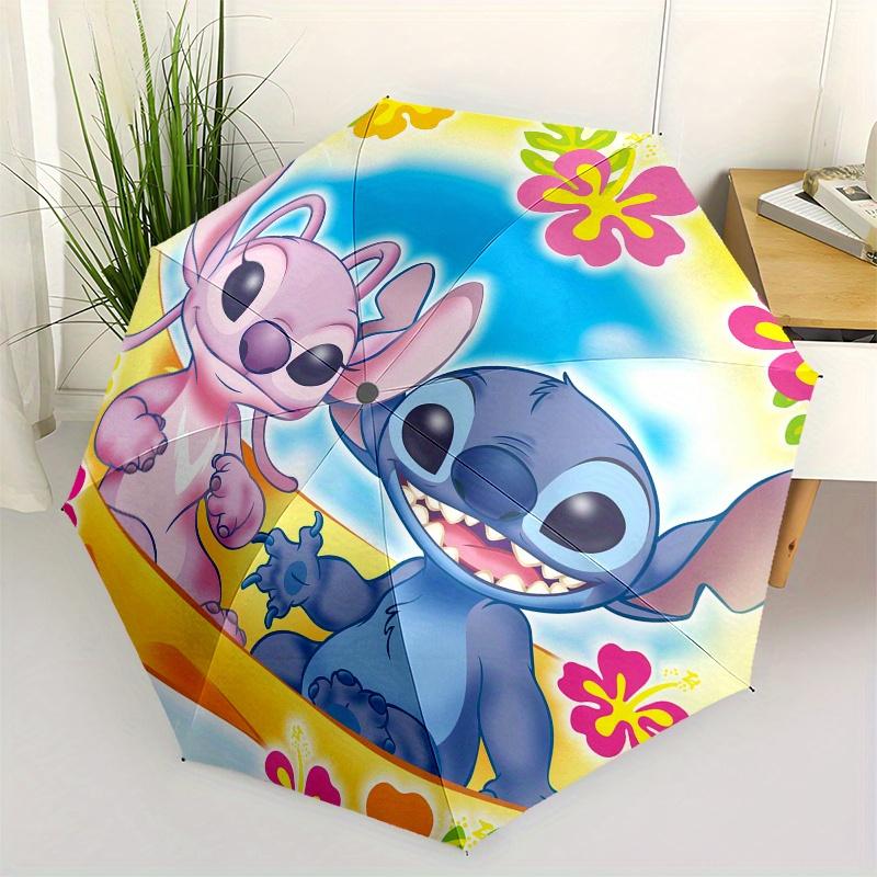 Автоматический открывающийся и закрывающийся зонт Stitch, Lilo - 8 ребер, портативный складной зонт с пластиковой ручкой, подходит для отдыха и Хэллоуина