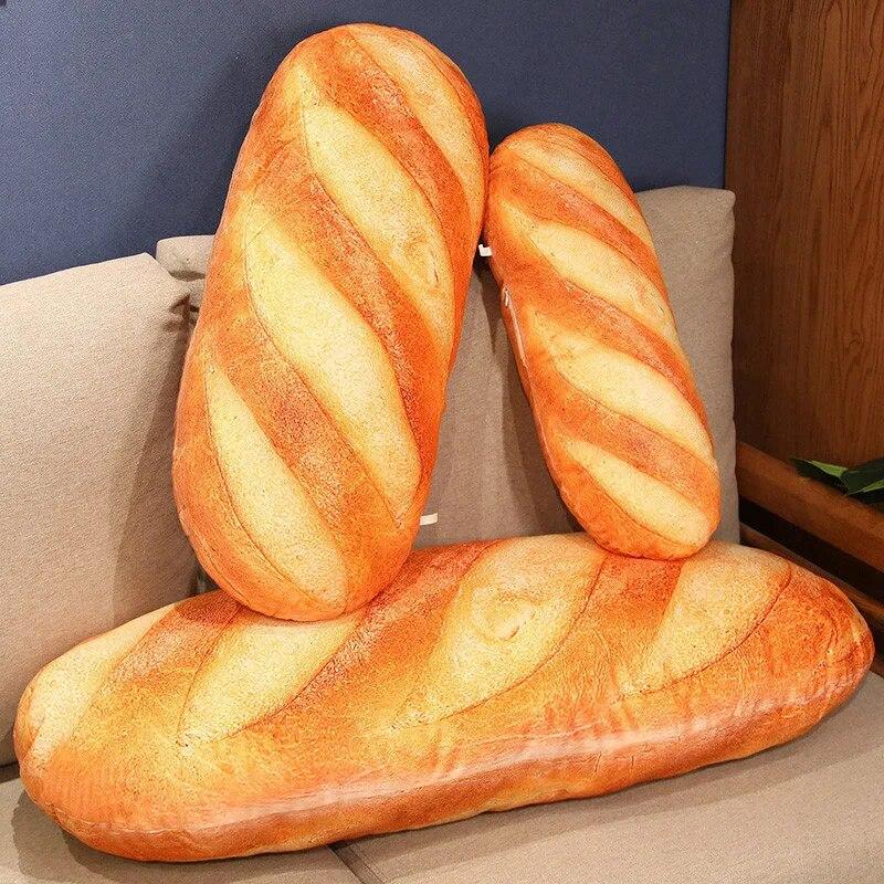 French Bread Plush Pillow Stuffed Food Plushie Peluche Party Prop Decor Sleeping Companion Man Gift Toy Girl Pillow Bed Support Waist Washable Pillow