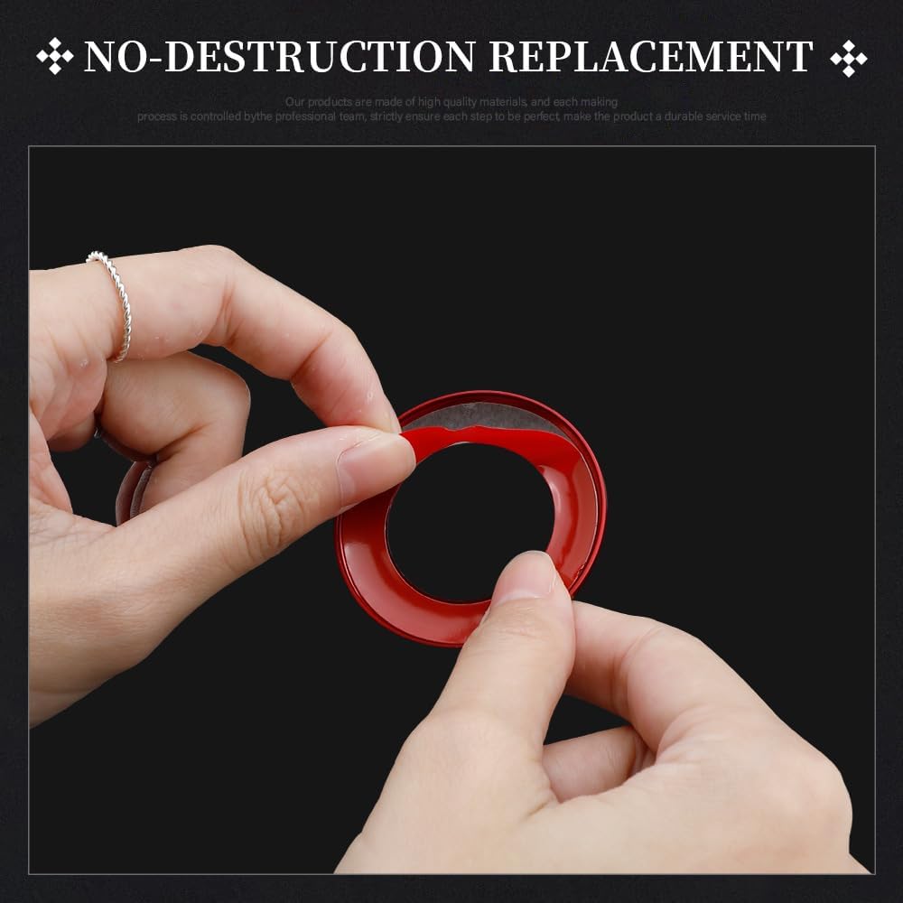 LECART Red Start Button Cover Sticker Fit for Ford Explorer ST XLT Limited Platinum 2024 Auto Interior Accessories Keyless Ignition Decoration