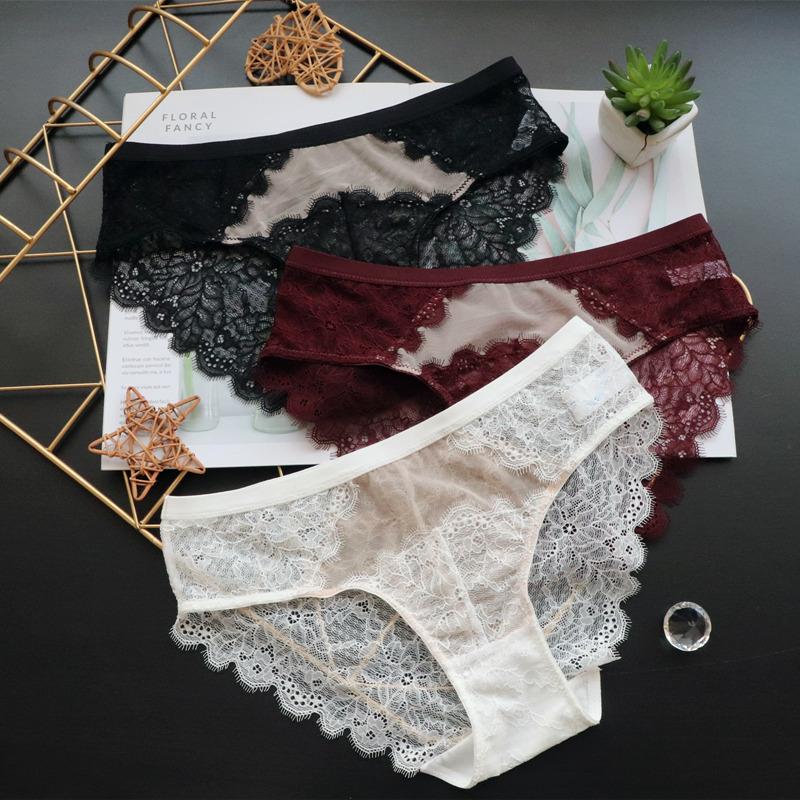 High-end Lace Sexy Women's Panties Low-rise Underwear Women's Hip Lift Breathable Women's Briefs Plus Size Pants