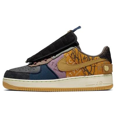 Кроссовки унисекс Travis Scott x Air Force 1 Low Cactus Jack, разноцветные, приглушенно-бронзовые, ископаемые CN2405-900