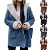 Women's Loose Casual Solid Color Lapel Pocket Long Sleeved Hooded Plush Jacket Fashionable Jacket