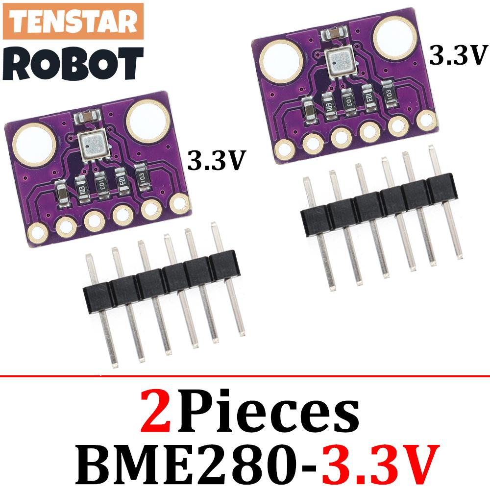 TENSTAR 2 шт. BME280 3.3В 5В Цифровой датчик атмосферного давления, высоты, влажности и температуры, модуль I2C/SPI, высокая точность