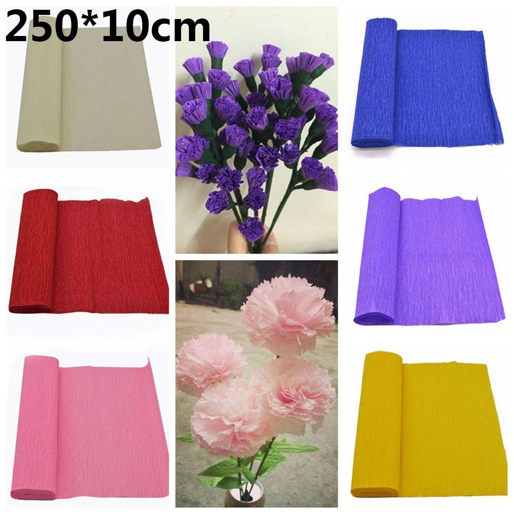 250*10cm Fashion Flower Making Packing Gifts Crinkled Roll Origami Crepe Paper Wrapping Supplies