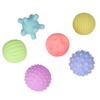 6pcs Baby Textured Ball Set Infant Funny Soft Elastic Multicolor Squeezing Sensory Ball Toy for