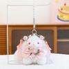Мультяшный брелок в виде куклы-кролика, платье принцессы с жемчугом, кролик с висячими ушами, подвеска, декор для рюкзака
