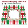 Mahjong Table Mat Christmas Mat, Non-Slip Rubber American Noise Reduction Protective Cover Waterproof for Poker, Card, Board & Tile Games Non