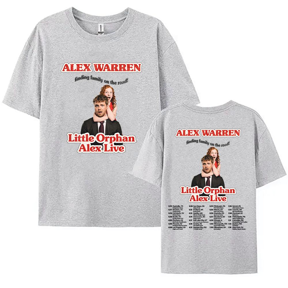 Летняя одежда Футболка Little Orphan Alex Live ALEX WARREN Найти семью в пути Футболка с коротким рукавом 100% Хлопок Свободная футболка Печать Аниме Футболка