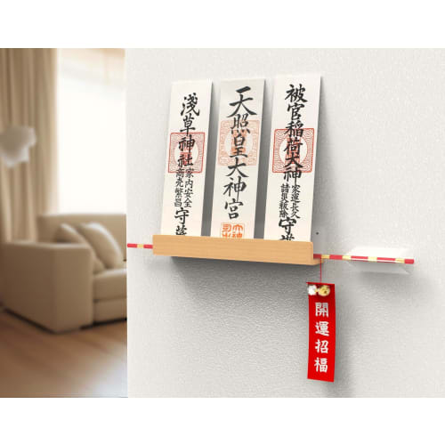 INVAVO Shinto Shrine Holder, Hanging Type, Easy Installation, Includes Plasterboard Push Pins and Wood Screws, Simple Shinto Shrine, Hamaya Rest, Suit