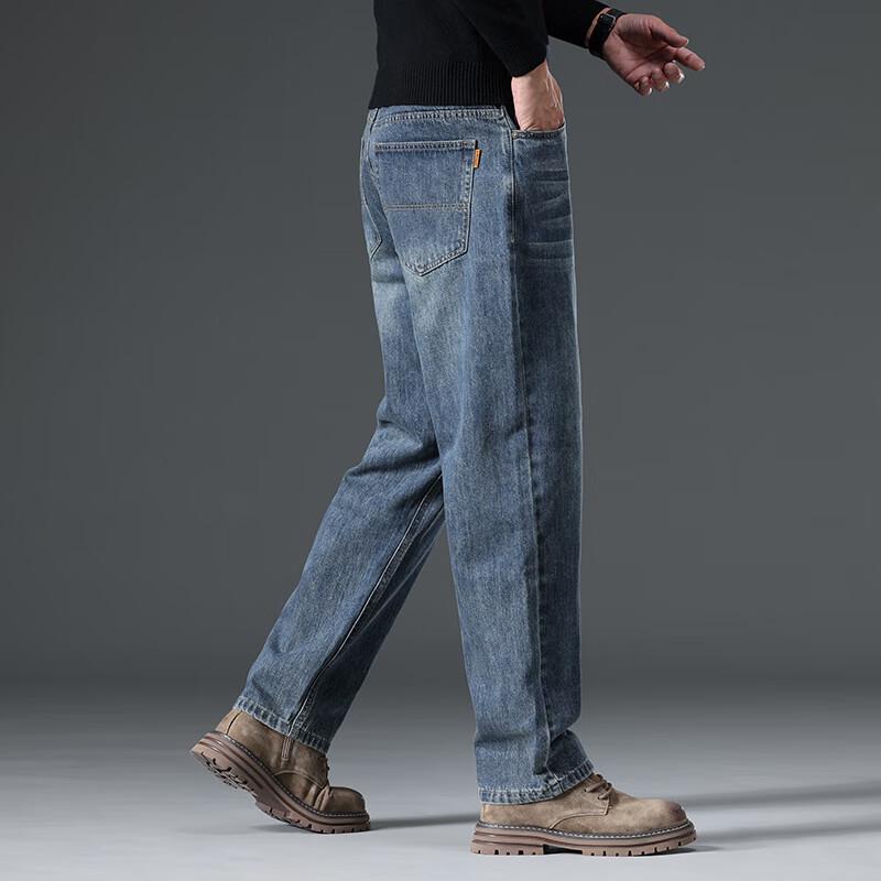 YILITENG Мужские утолщенные джинсы деним в стиле бизнес-кэжуал