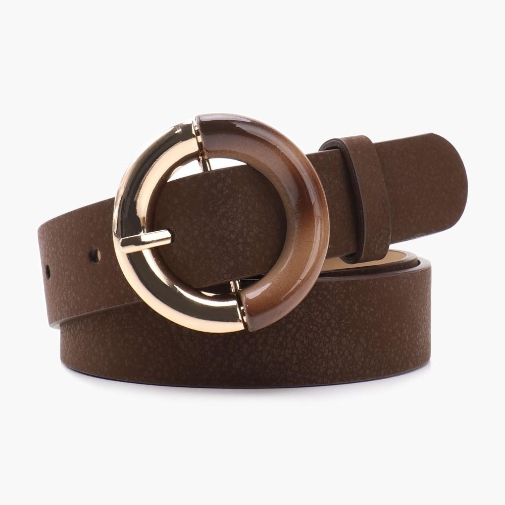 Alloy Metal Buckle Fashion Waist Belt PU Leather Faux Leather Belt Simple Dress Belt For Women