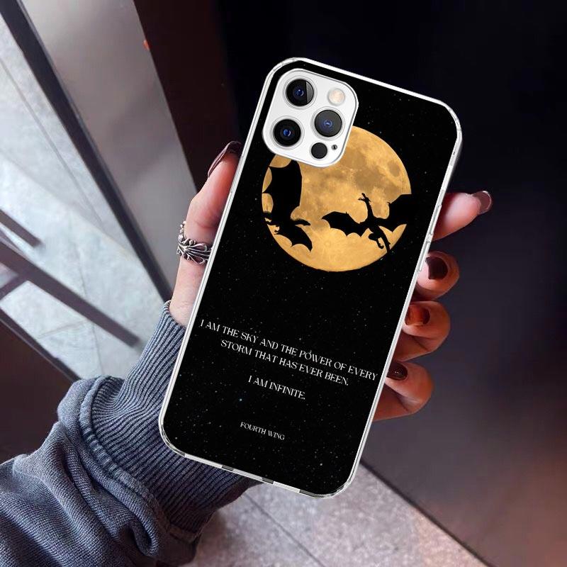 F-Fourth W-Wing Dragon Phone Case For iPhone 17 Air 16 15 Pro Max 14 Plus 13 Mini 12 11 Cover 7 8 SE Silicone Shell Print Fundas