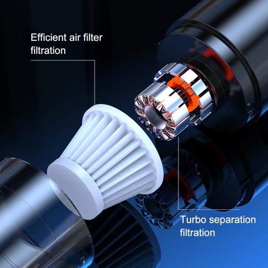 Автомобильный пылесос беспроводной, мощность всасывания 2500 Па, портативный ручной мини-пылесос с быстрой зарядкой Type-C