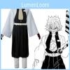 Kimetsu Demon Slayer No Yaiba Wind Pillar Sanemi Shinazugawa Cosplay Set Costume