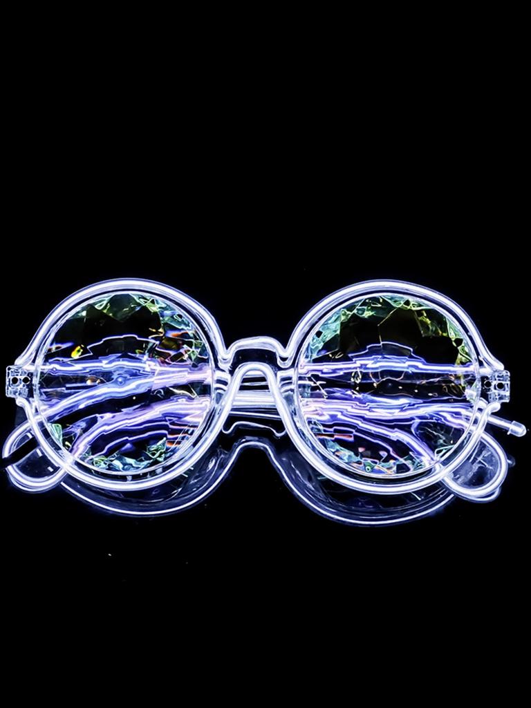 LED Disco Dancing Luminous Glasses Cool Kaleidoscope Technology for KTV Bar Electric Syllable Atmosphere Props Without