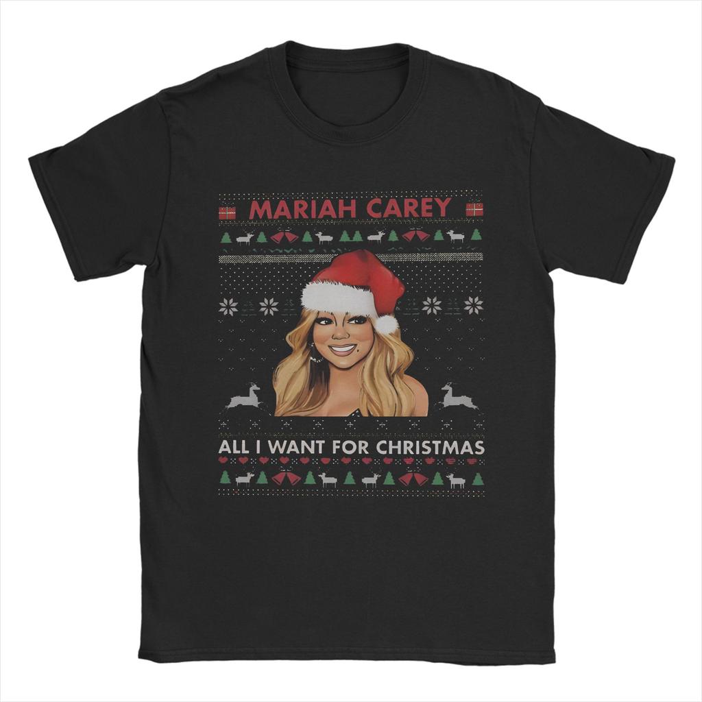 New Arrival Mariahed Careys Merry Christmas  T Shirt for Men Women  Cotton Tee Shirt Short Sleeve Clothing