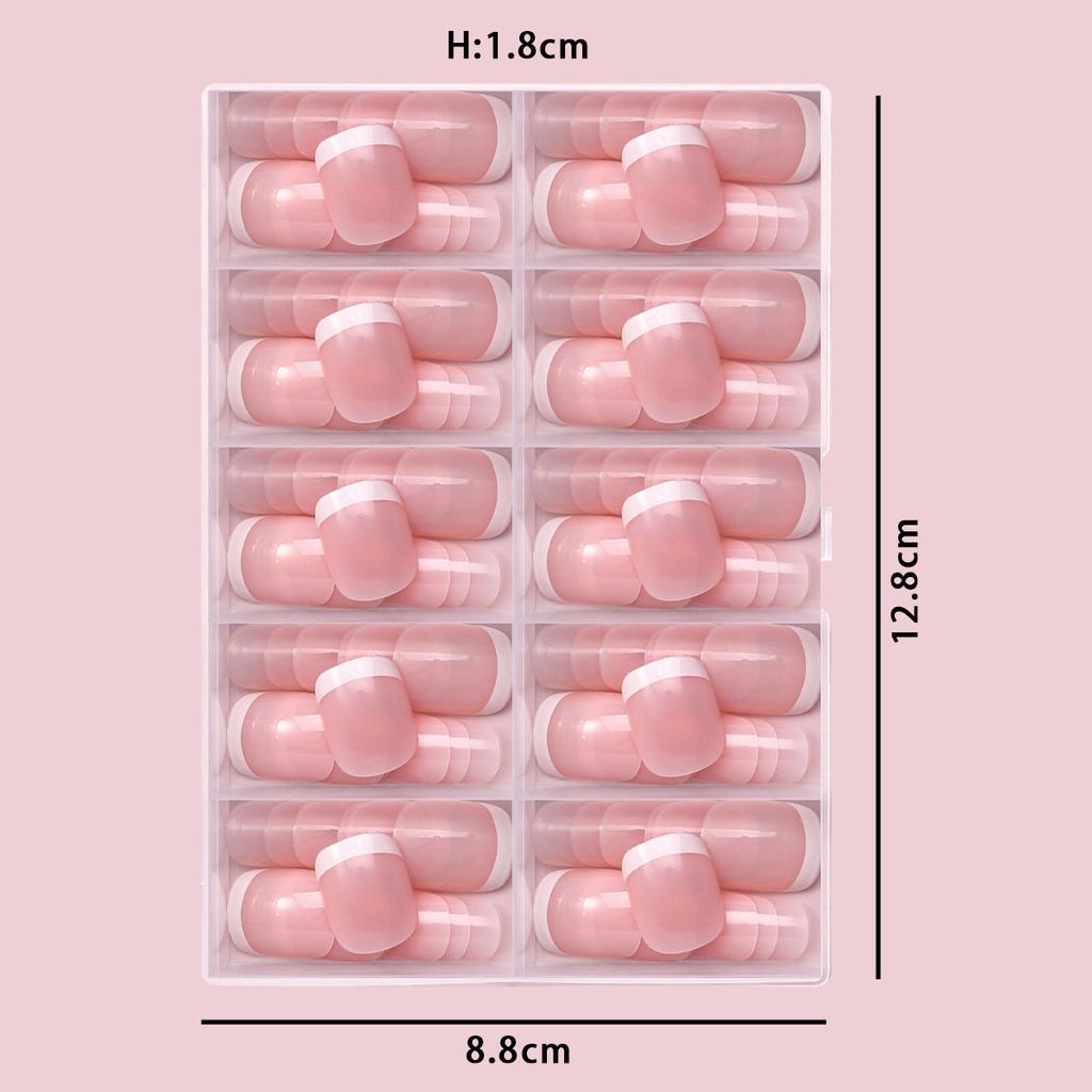 120 штук в коробке с накладными ногтями, короткие ногти в белом французском стиле, нюдовые цвета, короткие ногти, накладные ногти