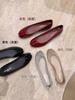 2025 Summer New~ Mesh Rhinestone One-pedal Flat-soled Split-toed Single Shoes Women's Pig's Trotters