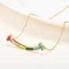 New Rainbow Zircon Clavicle Necklace for Girls - Colorful and Versatile Summer Style