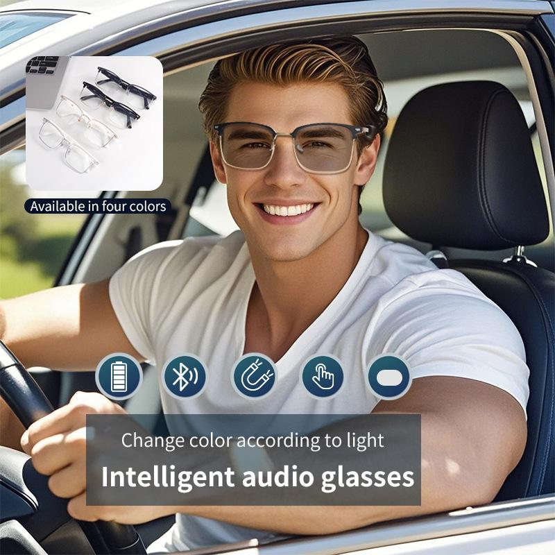 Интеллектуальный перевод с помощью искусственного интеллекта Bluetooth-очки Изменение цвета синего света Прослушивание музыкальных звонков Многофункциональная пластина Солнцезащитные очки со сменными линзами