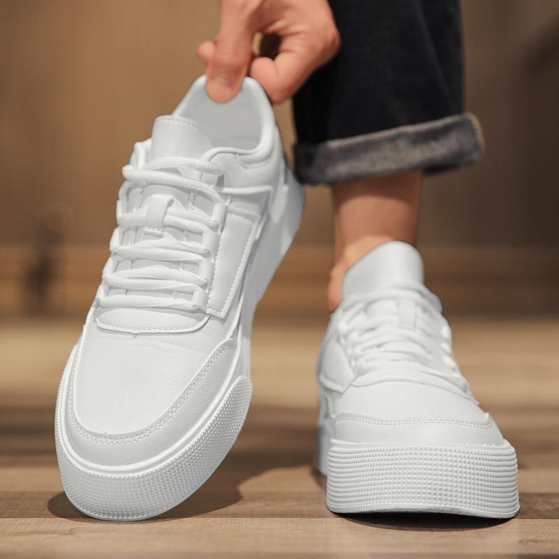 Белые туфли для мужчин, повседневная обувь для скейтбординга, удобные кроссовки, модная мужская обувь, модные туфли на толстой подошве, большие размеры 39-47