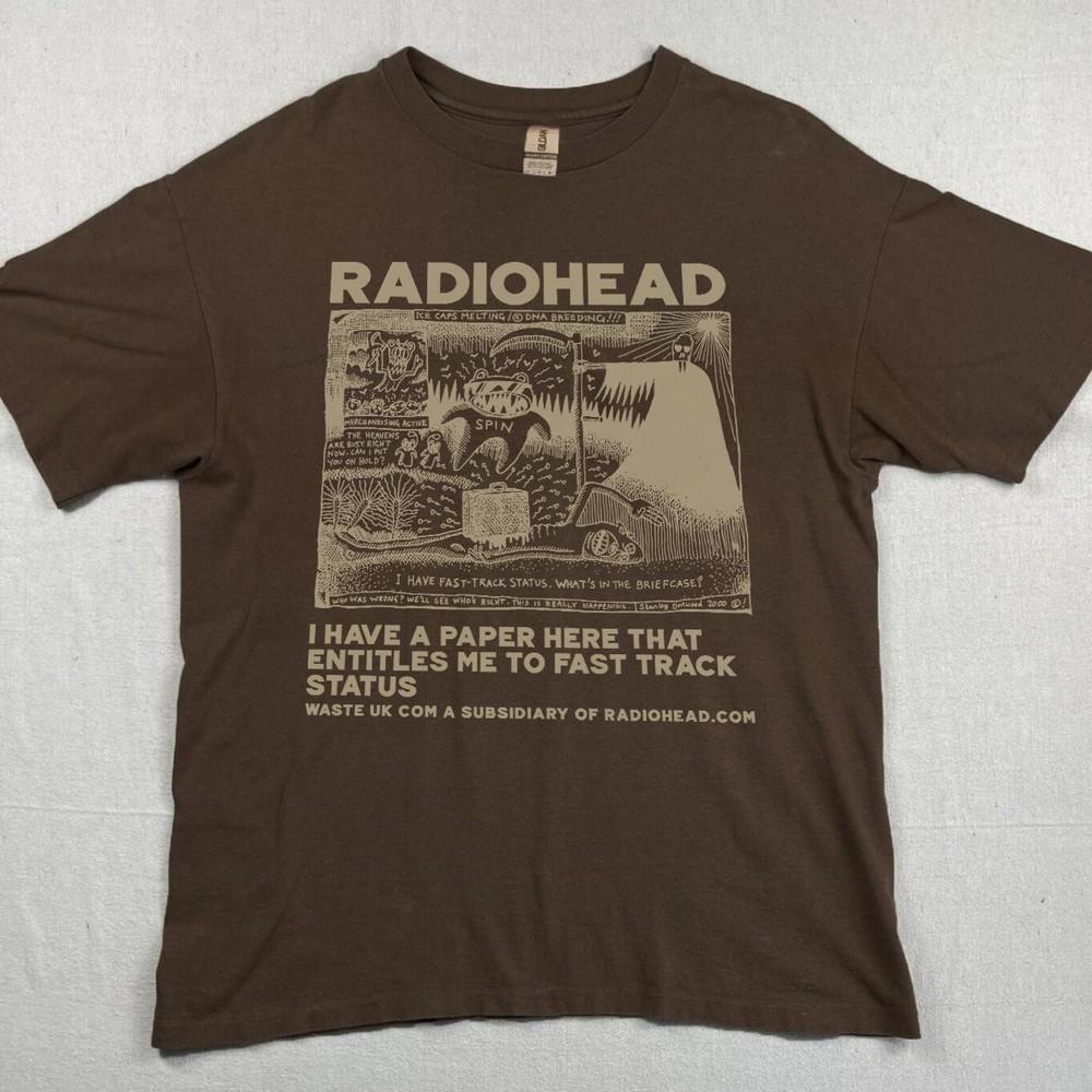 Radiohead группа 90-х Графический Коричневый короткий рукав Унисекс Футболка подарок футболка Унисекс Футболка