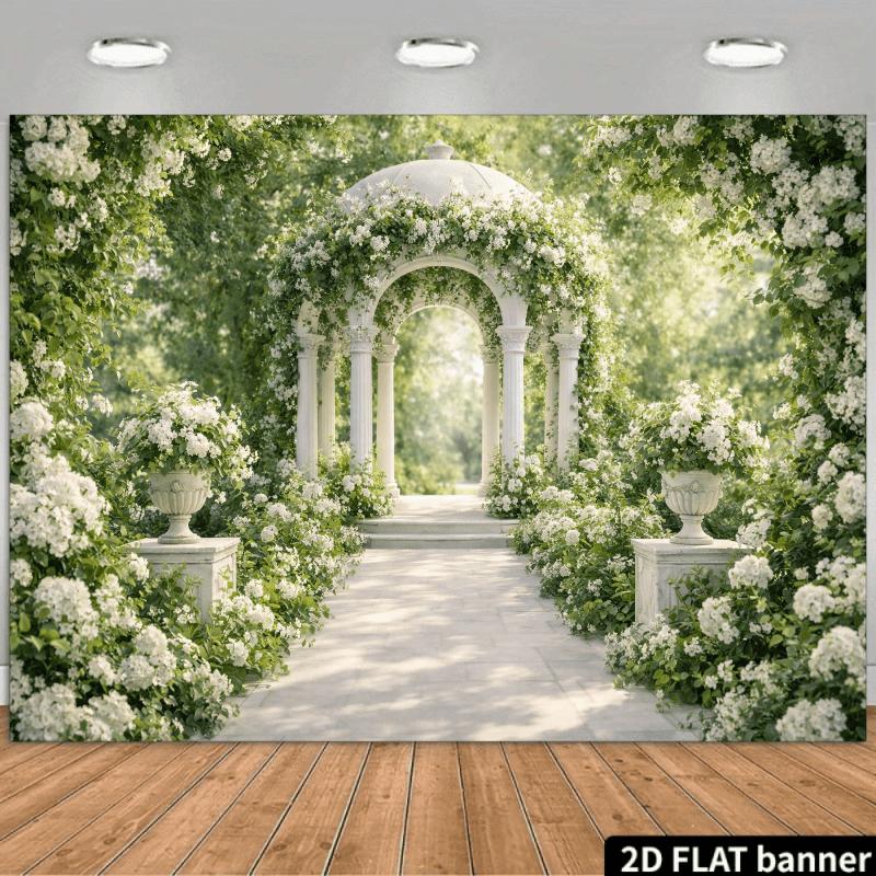 1Pcs Light Luxury White Stone Arch Roses Decoration Background Wedding Backdrop Decorations For Photo Studio Photo Booth Party