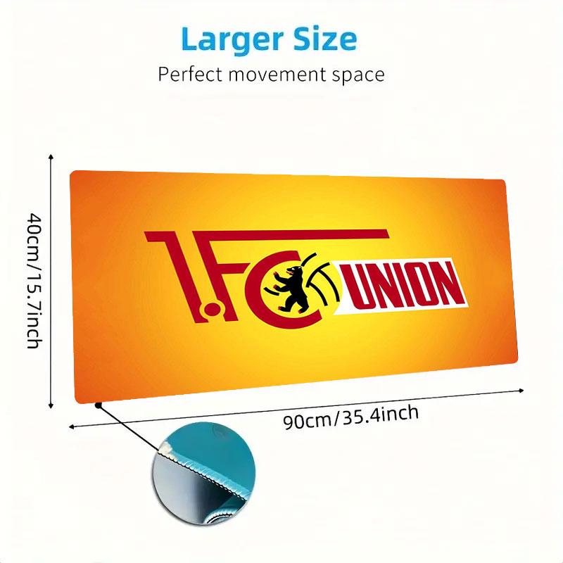 Union Berlin FC Mouse Pad, Large Gaming Desk Mat, Non-slip XXL Mousepad for Laptop & Tablet, Mini PC Playmat with Stitched Edges
