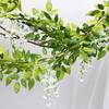 Hot 2M Wisteria Artificial Flower Vine Wreath Wedding Arch Decoration Fake Plant Leaf Rattan Trailing Fake Flower Ivy Wall