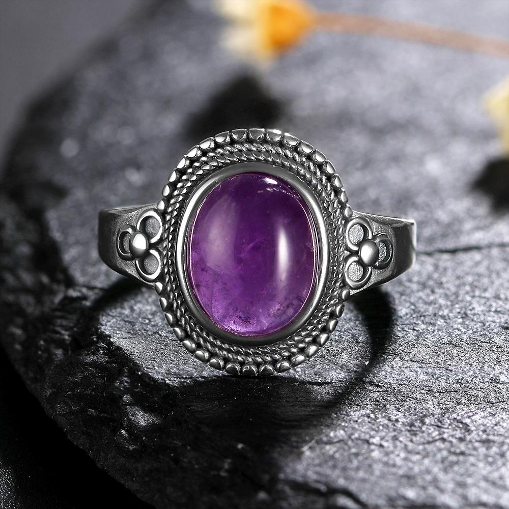 CopperRings Кольца с натуральным аметистом для женщин Свадебные кольца Подарок на годовщину Изящные ювелирные изделия