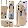 Чехол для iPhone 17 с карманом на молнии / Кольцом-подставкой / Ремешком Текстура личи PU + TPU Чехол для телефона