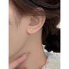 [ChicSilver] ball piercing ladies Leave it on gold k18 gold round ball earrings 3mm simple accessories