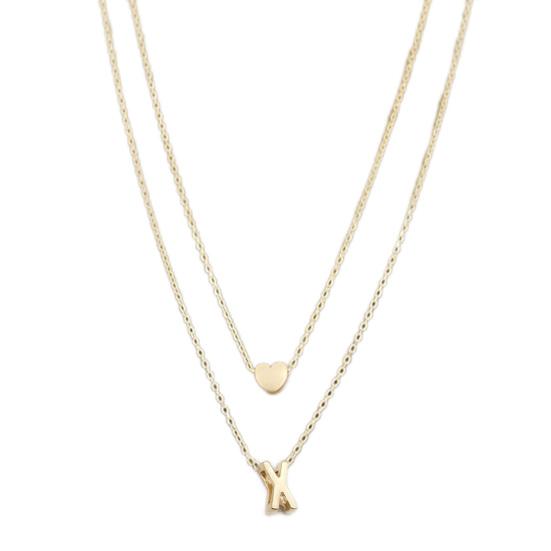 Женское ожерелье, сплошной цвет, полированный двухслойный антидеформированный женский кулон в форме буквы, подарок