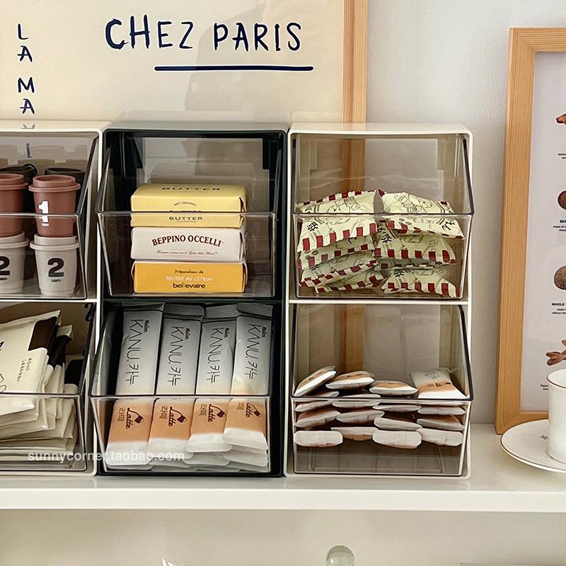 Ins Коробка для хранения кофейных капсул, пылезащитный органайзер для кофейных пакетиков и чая, настольный органайзер для всякой всячины, полка для хранения канцелярских принадлежностей и косметики