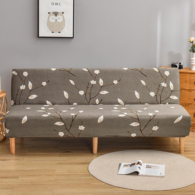 Чехол на футон без рукавов с цветочным принтом, эластичный чехол на диван-кровать, защитник мебели без подлокотников с эластичным низом, 1 шт.