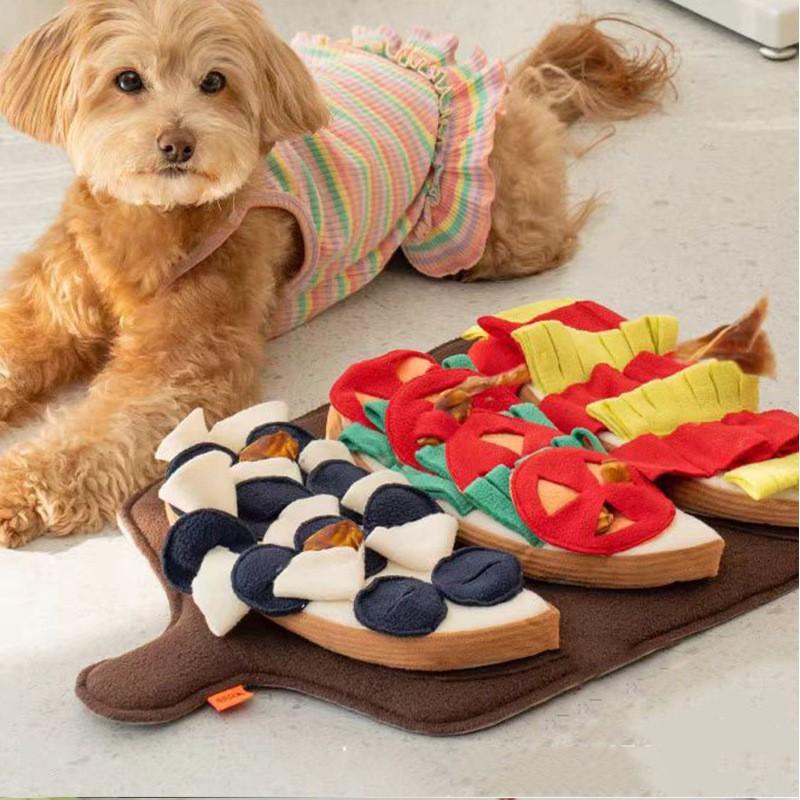 Interactive Squeaky Dog Toy With Snuffle Mat Design - Plush Pet Puzzle Feeder Mental Stimulation Slow Feeding