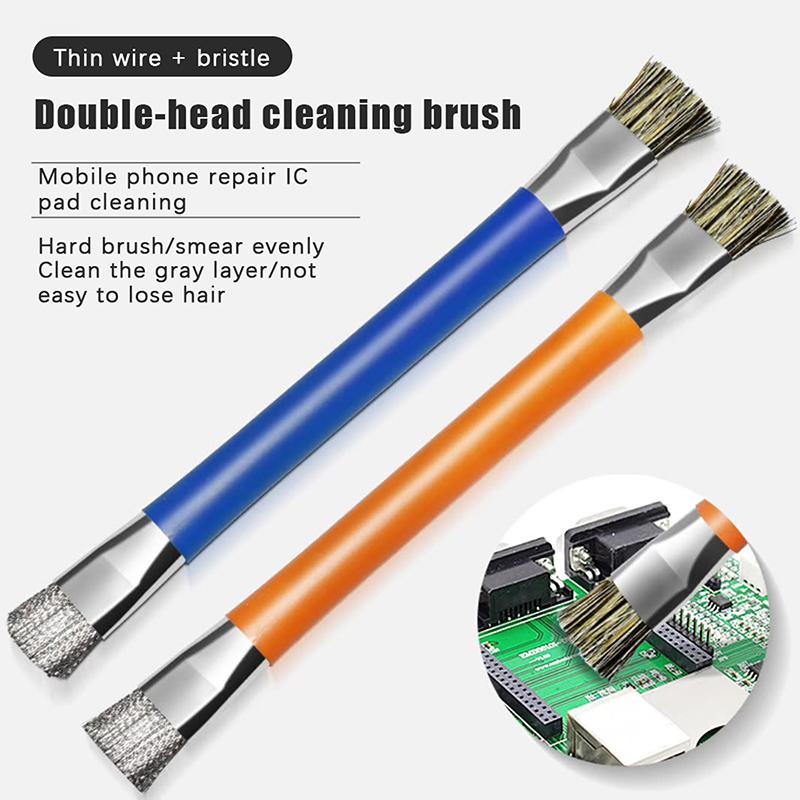 1Pcs Clean Tools Anti-Static ESD Double Headed Brush Hard Brushing Brush Anti-Static Safe Brush For Mobile Motherboard Repair
