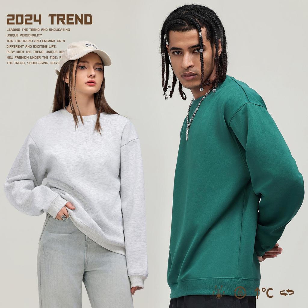 330G Heavyweight Men's Casual Loose Hoodie - Solid Color American Trend, Autumn/Winter Collection