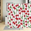 Мультфильмы Фрукты Вишня Занавеска для душа Вишни Зеленый лист Принт Занавески Водонепроницаемый Полиэстер Декор для ванной комнаты Настенное украшение
