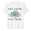 Funny Italian Foodie Graphic Cotton Tee Spaghetti Running Joke Shirt for Unisex Women Graphic T Shirts Unisex Clothing Harajuku Tops