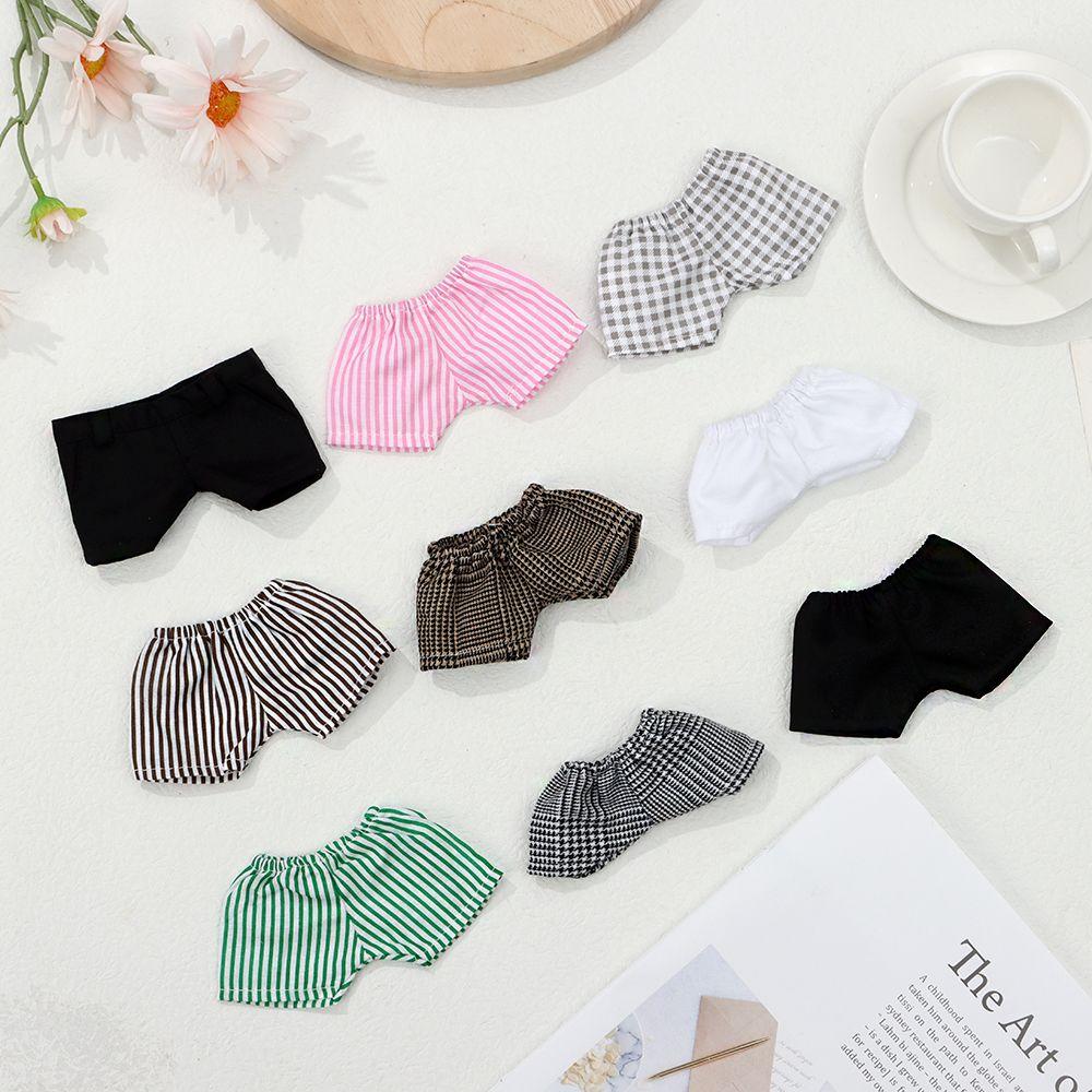 Dressing Game Solid Color Shorts Denim Jeans 20CM Doll Pants Idol Dolls Clothes Stripes Lattice