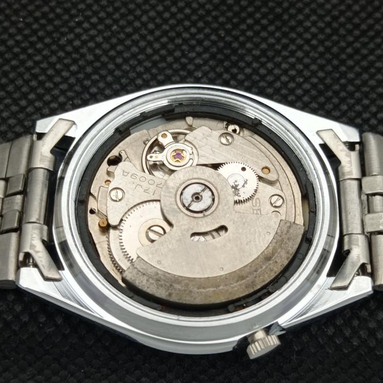 REFURBISHED VINTAGE SEIKO 5 AUTO 7009A JAPAN MENS D/D BLACK WATCH 605-a314195-2 SKU605-a314195