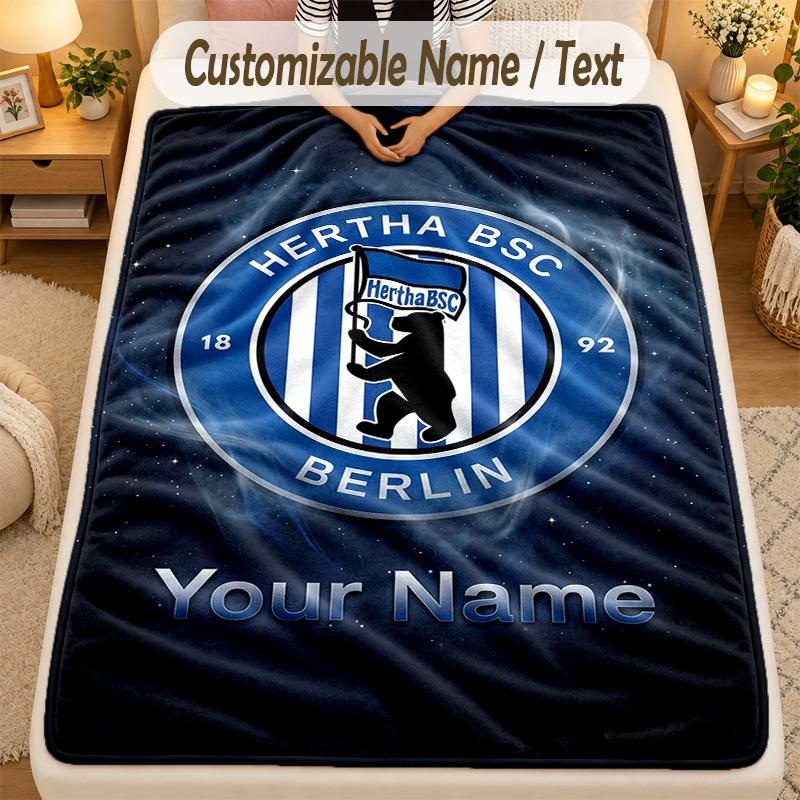 Flannel Blankethertha bsc Custom Name Text Personalized Soft Warm Throw Blanket Home Decor Gift