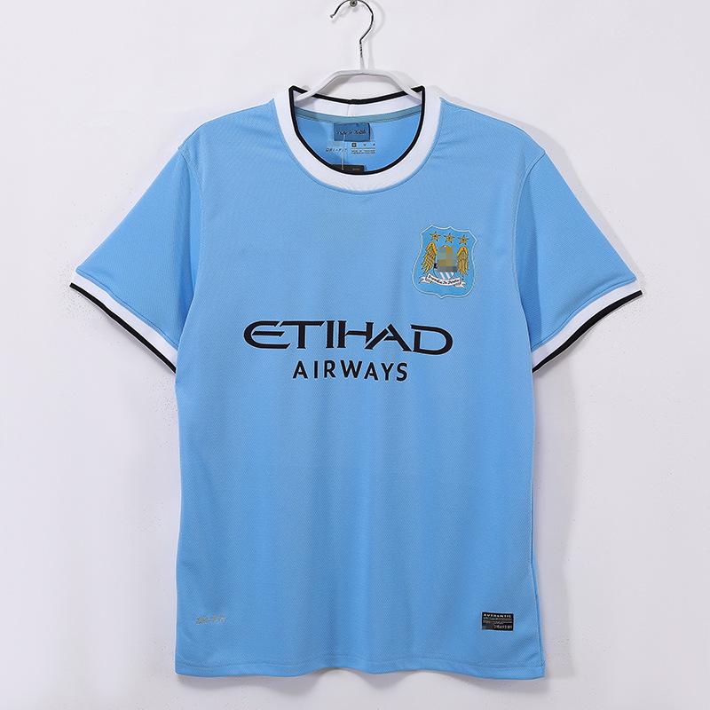 97-98 Manchester City retro jersey No. 17 Sun Jihai 16 Aguero 15 Harland 07-08 long short-sleeved football jersey