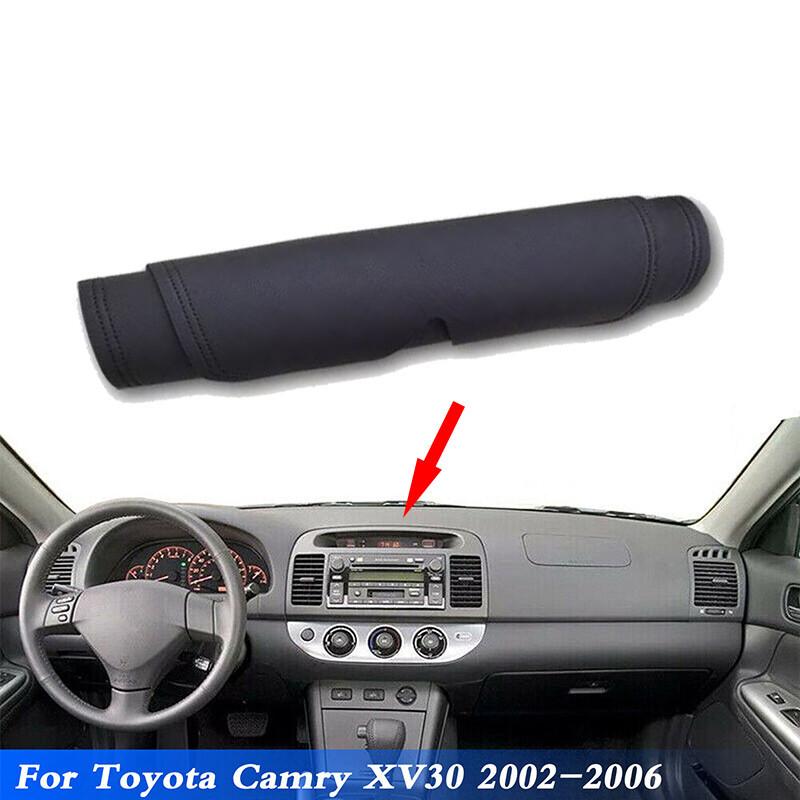 Для Toyota Camry XV30 02-06 Кожаная накладка на приборную панель Защитная накладка Коврик Черный