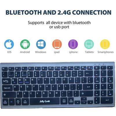 Беспроводная клавиатура Bluetooth + 2,4G для iPad, портативного компьютера, беспроводная Bluetooth-клавиатура для нескольких устройств для ios Windows