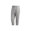 Solid Color Striped Three-Quarter Sports Pants Retro Sports Long Pants Women Pants Gray FL2363
